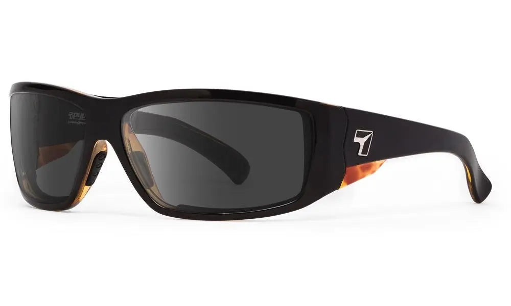 7Eye by Panoptx Maestro Sunglasses – Black Tortoise frame with SharpView Gray PC lenses