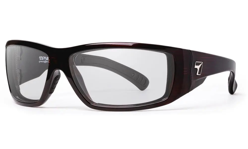 7Eye by Panoptx Maestro Sunglasses – Mahogany frame with Sharpview Clear lenses