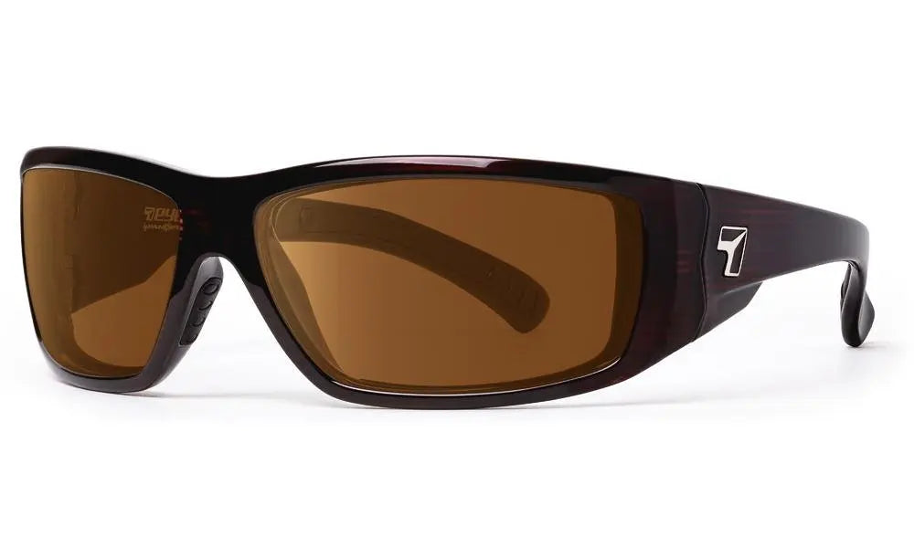 7Eye by Panoptx Maestro Sunglasses – Mahogany frame with Polarized Sharpview Copper PC lenses