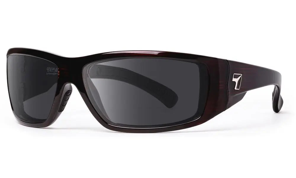 7Eye by Panoptx Maestro Sunglasses – Mahogany frame with Polarized Sharpview Gray PC lenses