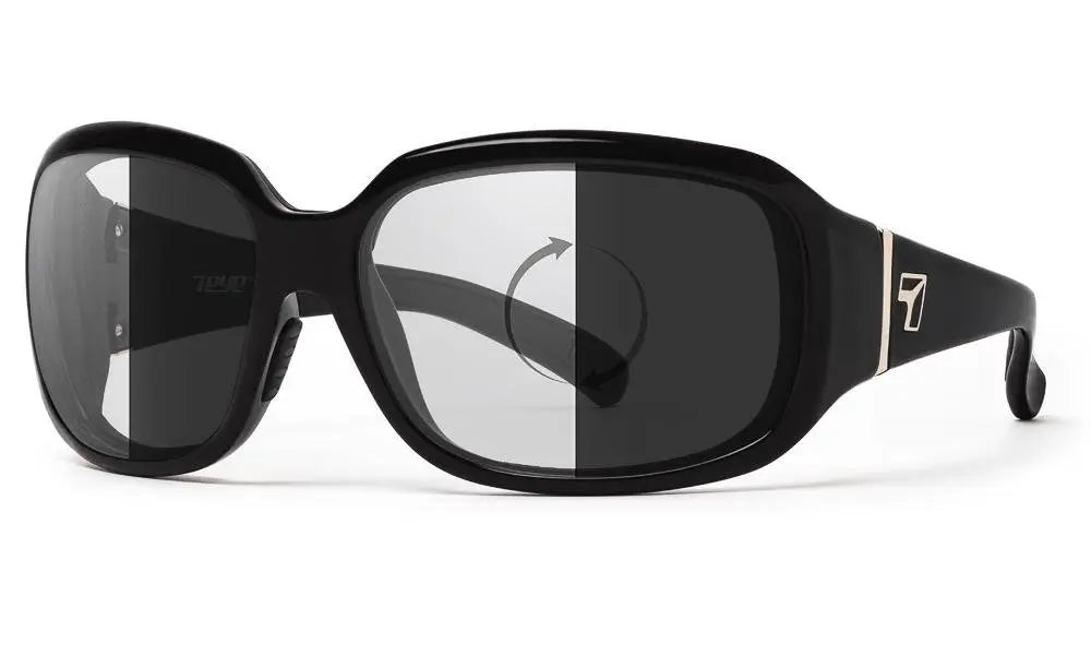 7Eye by Panoptx Mistral Sunglasses – Glossy Black frame with Photochromic DarkShift lenses