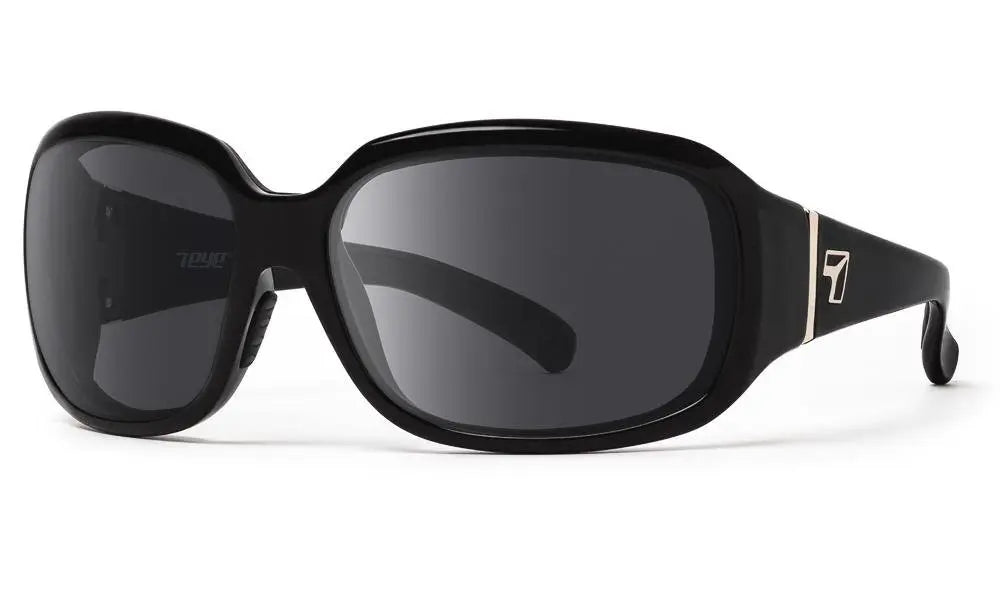 7Eye by Panoptx Mistral Sunglasses – Glossy Black frame with Polarized Sharpview Gray PC lenses