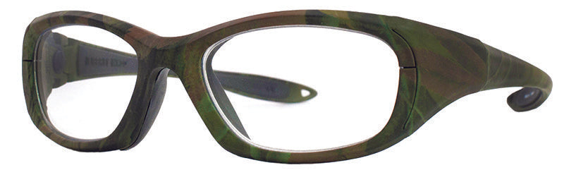 LS Rec-Specs Maxx 30 Safety Rated Sports Glasses – Green Camo frame/Clear Silver lenses (Sz 53 ONLY)