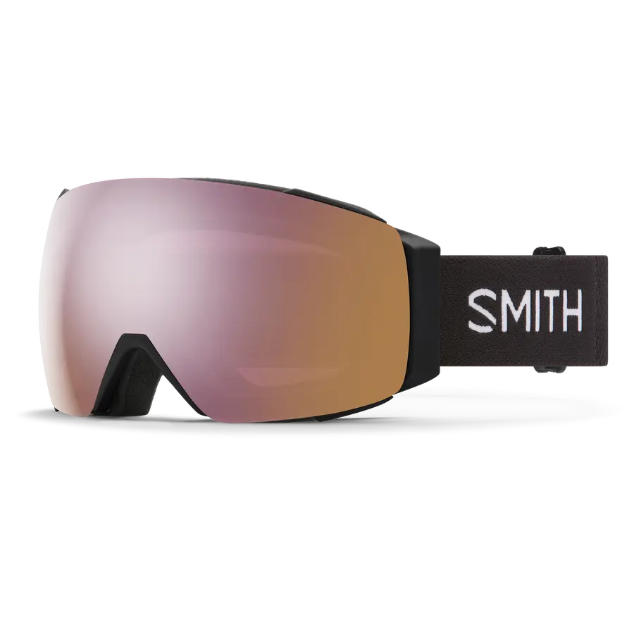 Smith I/O Mag Ski Goggles – Black goggle/ChromaPop Everyday Rose Gold Mirror Lens and Storm Rose Flash lenses