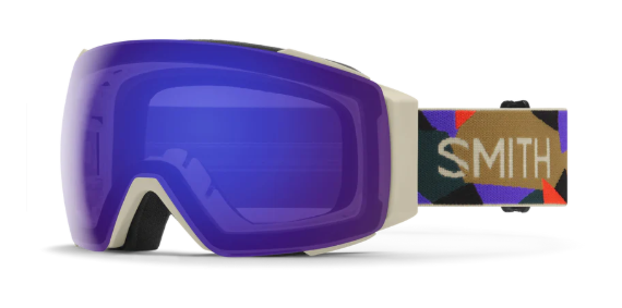 Smith I/O Mag Ski Goggles – Chalk Paper Cuts goggle/Chromapop Everyday Violet Mirror and Bonus lenses