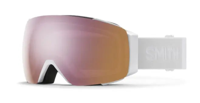 Smith I/O Mag Ski Goggles – White Vapor goggle/ ChromaPop Everyday Rose Gold Mirror and Storm Rose Flash lenses
