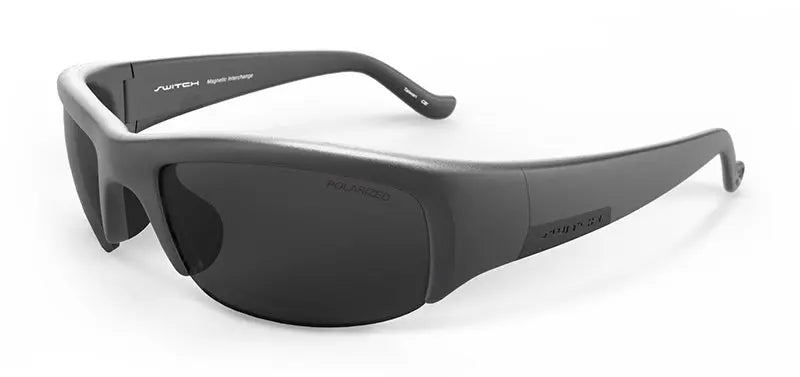 Switch Magnetic Altitude Sunglasses – Matte Gunmetal frame/Polarized True Color Gray Reflection Silver & Rose Amber lenses