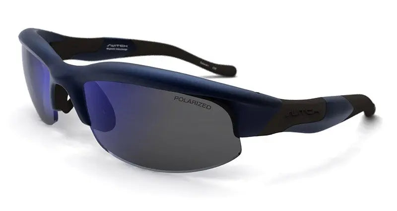 Switch Magnetic Avalanche Upslope Sunglasses – Cobalt Blue frame/Polarized True Color Gray Reflection Blue & Rose Amber lenses