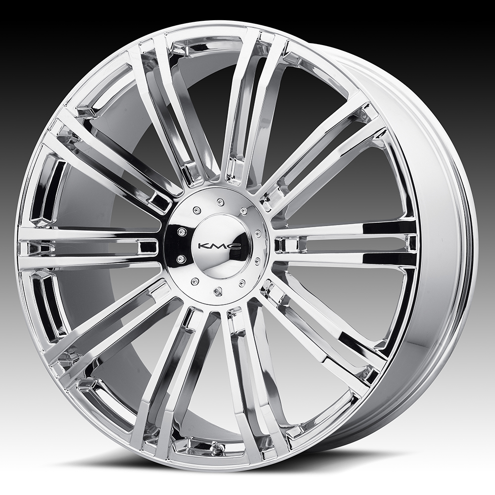 KMC Wheel KM677 D2 Chrome – 22×9.5 – 6×135 Bolt Pattern – 12 Offset Rims
