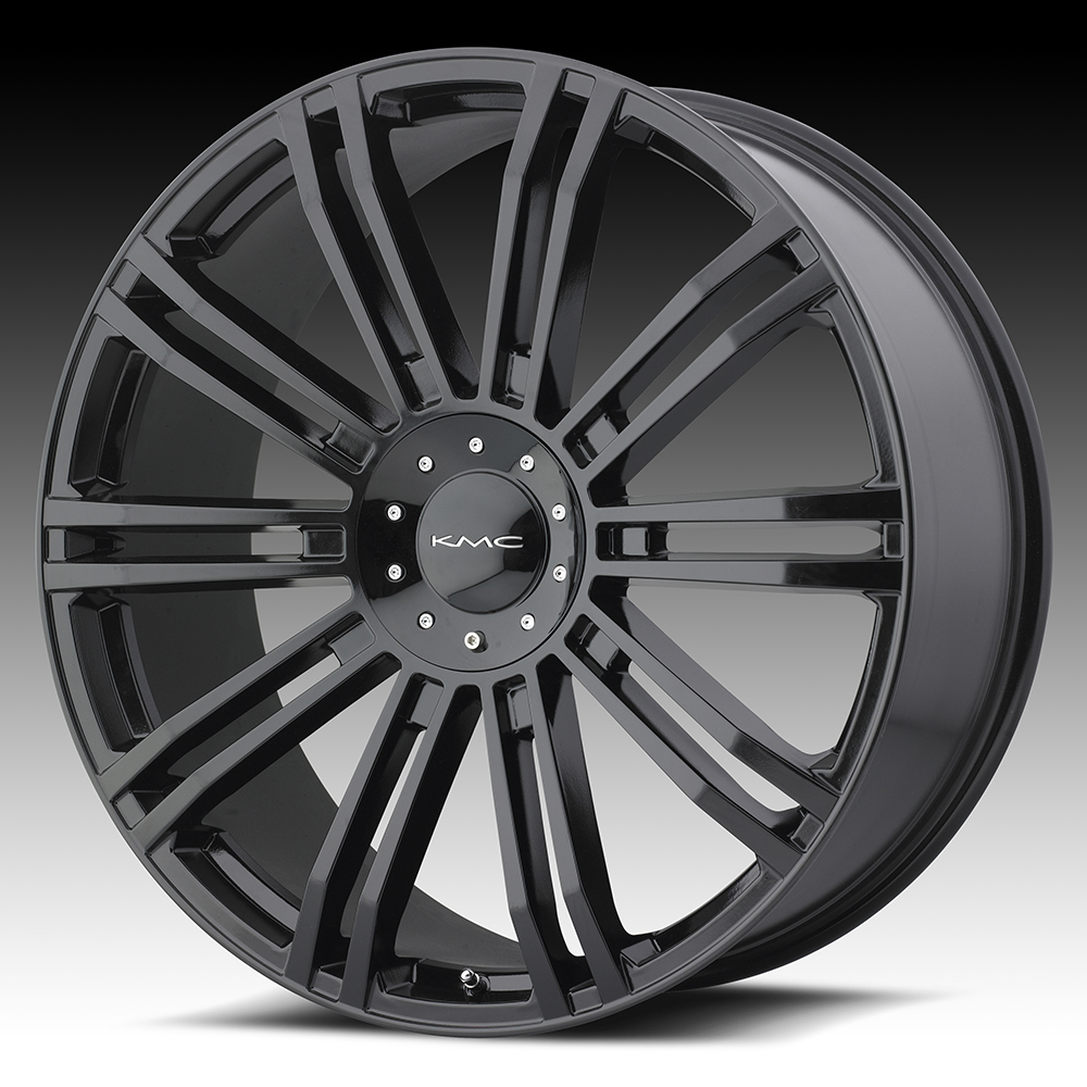 KMC Wheel KM677 D2 Gloss Black – 20×8.5 – 5×114.3 Bolt Pattern – 35 Offset Rims