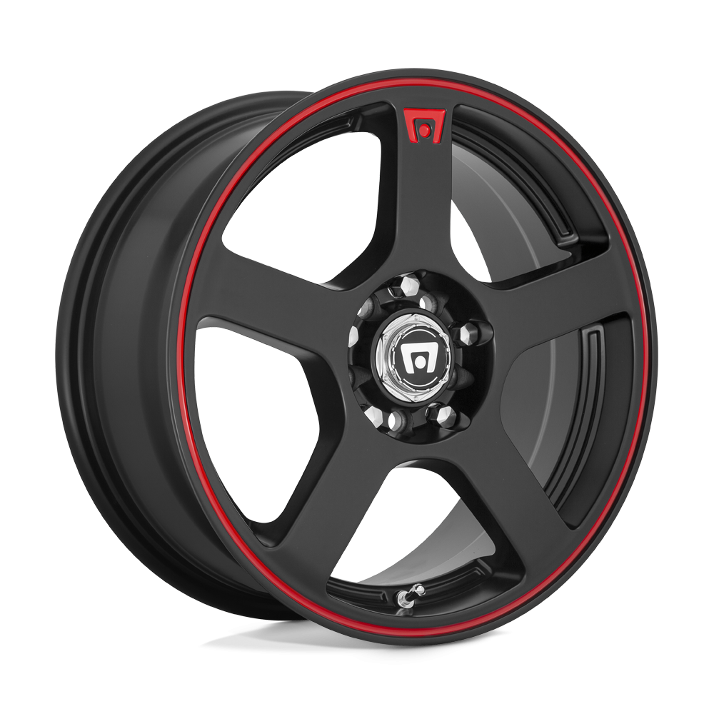 Motegi Racing Wheel MR116 FS5 Matte Black W/ Red Stripe – 17×7 – 4×108 Bolt Pattern – 40 Offset Rims