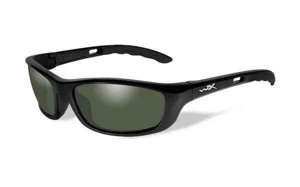 Wiley-X P-17 Sunglasses – Gloss Black frame with Captivate Polarized Smoke Green Lenses