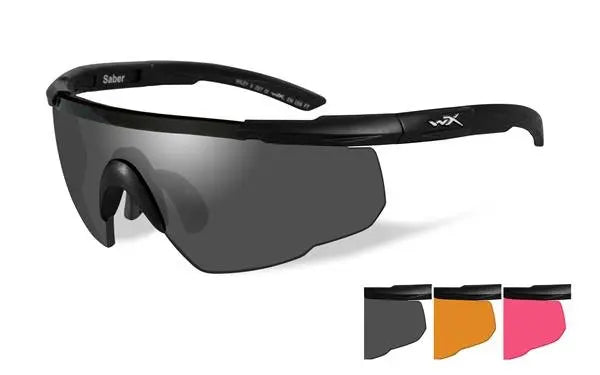 Wiley-X Saber Advanced Sunglasses – Matte Black frame with Light Rust/Vermilion and Smoke Gray lenses