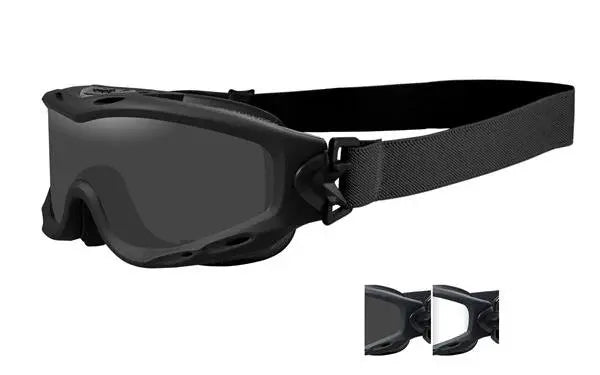 Wiley-X Spear Goggles – Matte Black frame with Clear and Smoke Lenses